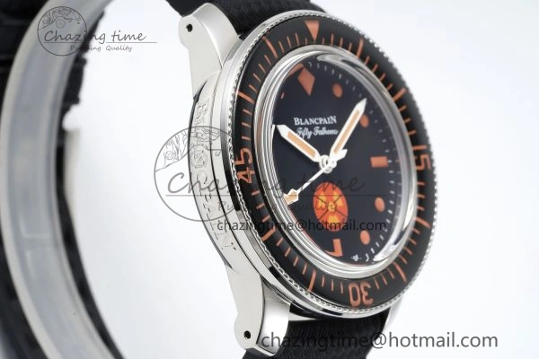 Fifty Fathoms 5008E No Rad Only Watch SS 1:1 GSF Best Edition Black Dial on Black Rubber Strap A1151