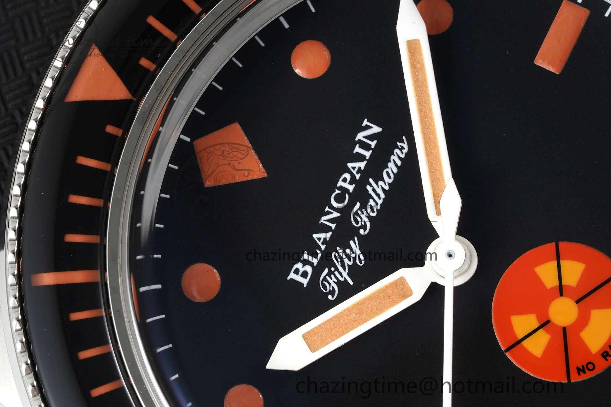Fifty Fathoms 5008E No Rad Only Watch SS 1:1 GSF Best Edition Black Dial on Black Rubber Strap A1151
