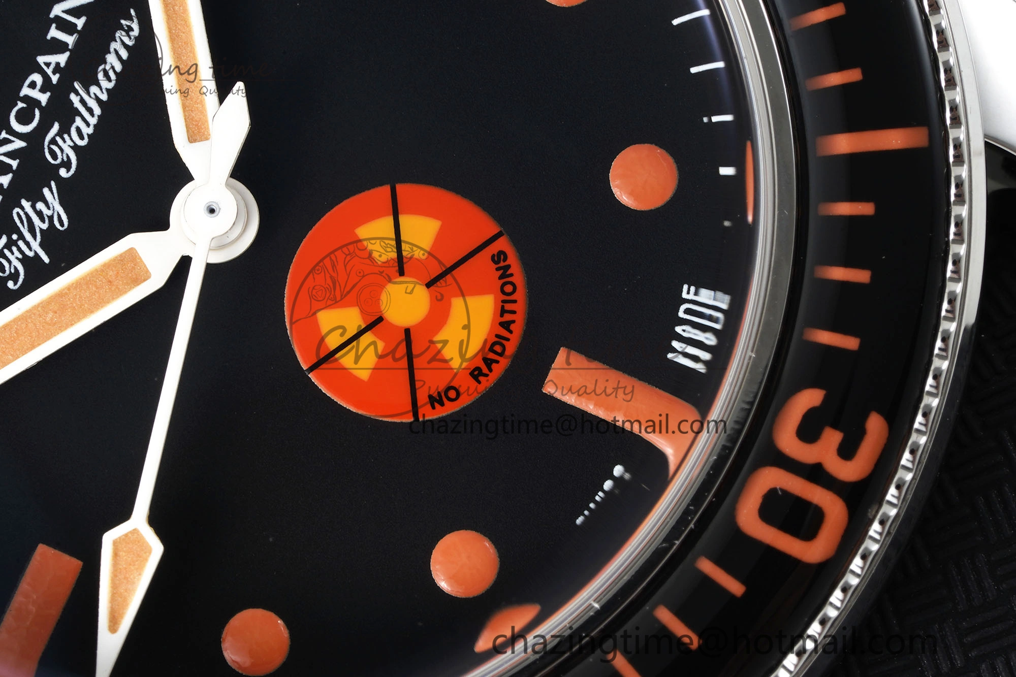 Fifty Fathoms 5008E No Rad Only Watch SS 1:1 GSF Best Edition Black Dial on Black Rubber Strap A1151