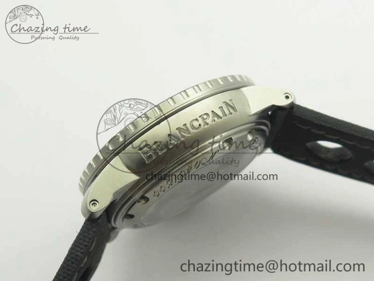 Fifty Fathoms 5015C SS Black ZF 1:1 Best Edition Black Dial On Nylon Strap A1315