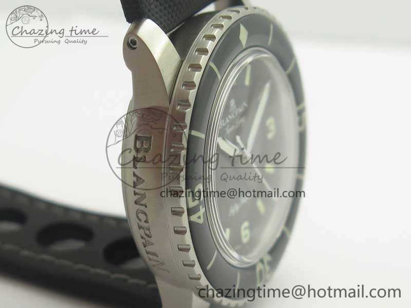 Fifty Fathoms 5015C SS Black ZF 1:1 Best Edition Black Dial On Nylon Strap A1315