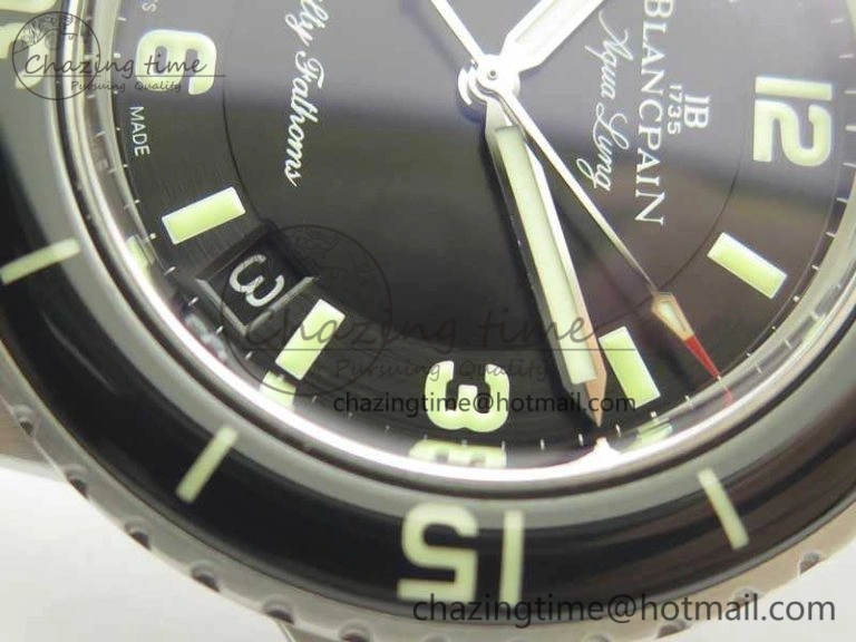 Fifty Fathoms 5015C SS Black ZF 1:1 Best Edition Black Dial On Nylon Strap A1315
