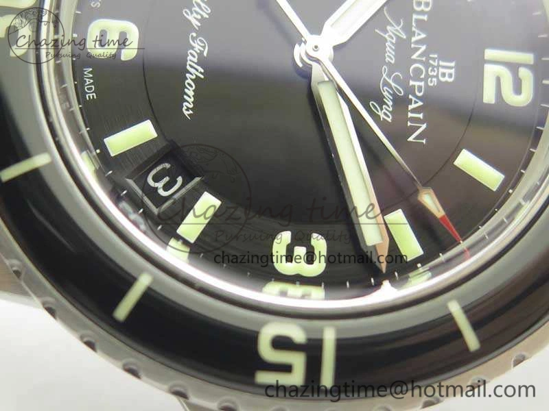 Fifty Fathoms 5015C SS Black ZF 1:1 Best Edition Black Dial On Nylon Strap A1315