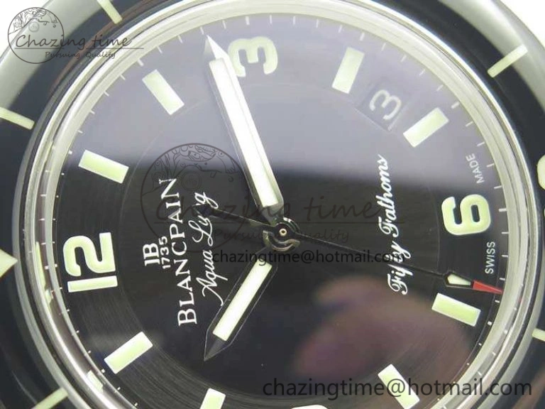 Fifty Fathoms 5015C SS Black ZF 1:1 Best Edition Black Dial On Nylon Strap A1315