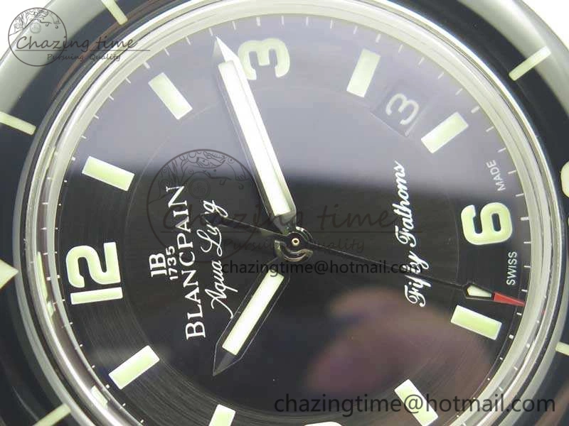 Fifty Fathoms 5015C SS Black ZF 1:1 Best Edition Black Dial On Nylon Strap A1315