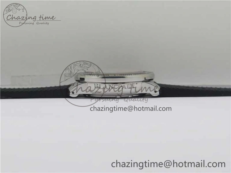 Fifty Fathoms Barakuda 5008B 40mm SS 1:1 ZF Best Edition Black Dial on Black Rubber Strap A1151