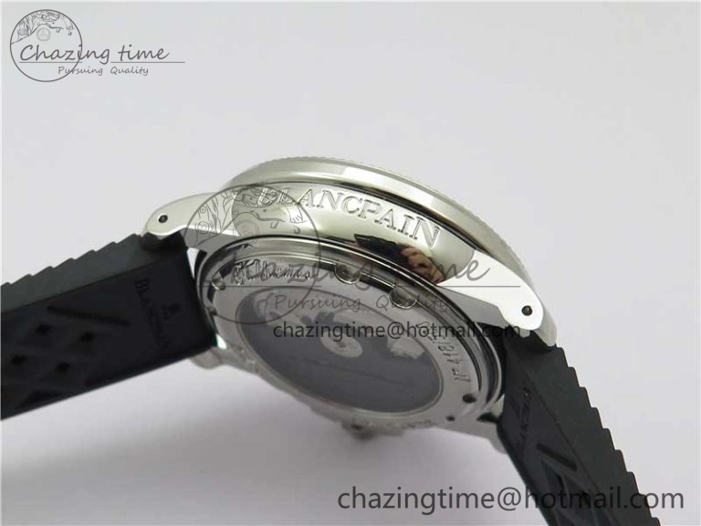 Fifty Fathoms Barakuda 5008B 40mm SS 1:1 ZF Best Edition Black Dial on Black Rubber Strap A1151