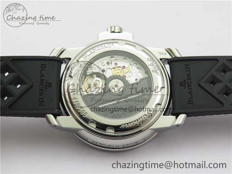 Fifty Fathoms Barakuda 5008B 40mm SS 1:1 ZF Best Edition Black Dial on Black Rubber Strap A1151