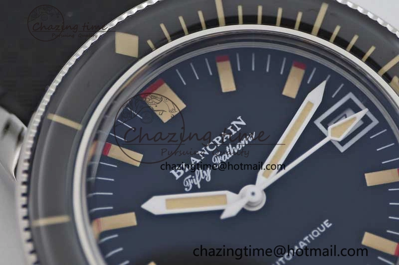 Fifty Fathoms Barakuda 5008B 40mm SS GSF 1:1 Best Edition Black Dial on Black Rubber Strap A1151