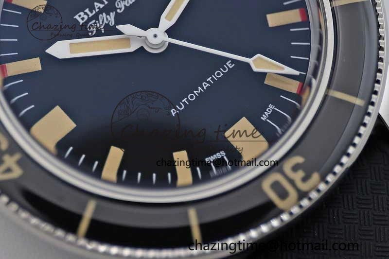 Fifty Fathoms Barakuda 5008B 40mm SS GSF 1:1 Best Edition Black Dial on Black Rubber Strap A1151