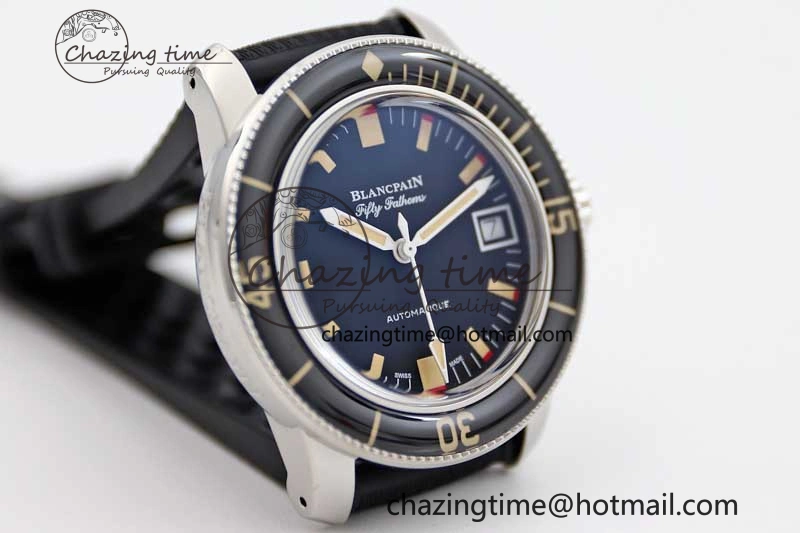 Fifty Fathoms Barakuda 5008B 40mm SS GSF 1:1 Best Edition Black Dial on Black Rubber Strap A1151