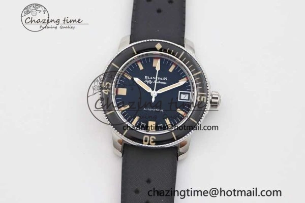 Fifty Fathoms Barakuda 5008B 40mm SS GSF 1:1 Best Edition Black Dial on Black Rubber Strap A1151
