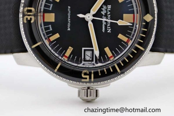 Fifty Fathoms Barakuda 5008B 40mm SS GSF 1:1 Best Edition Black Dial on Black Rubber Strap A1151