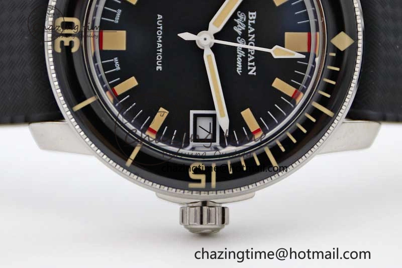 Fifty Fathoms Barakuda 5008B 40mm SS GSF 1:1 Best Edition Black Dial on Black Rubber Strap A1151