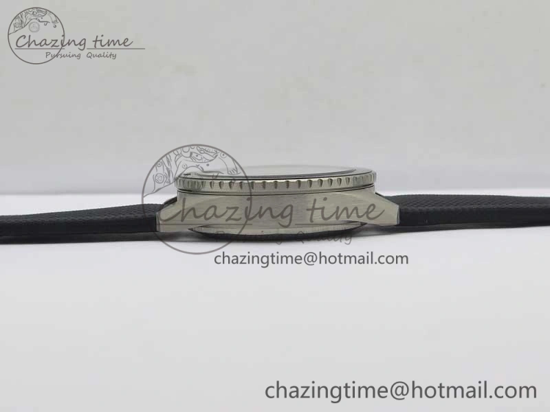 Fifty Fathoms Bathyscaphe 43mm SS GF 1:1 Best Edition Black Dial on Sail-canvas Strap A1315