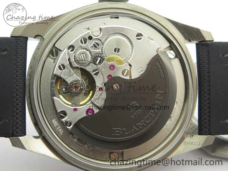 Fifty Fathoms Bathyscaphe 43mm SS GF 1:1 Best Edition Black Dial on Sail-canvas Strap A1315