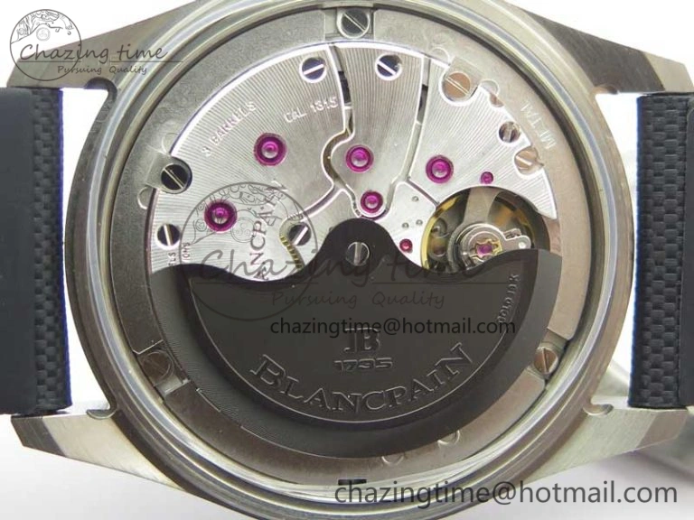 Fifty Fathoms Bathyscaphe 43mm SS GF 1:1 Best Edition Black Dial on Sail-canvas Strap A1315