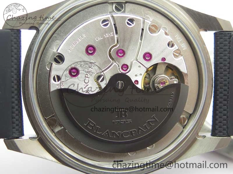 Fifty Fathoms Bathyscaphe 43mm SS GF 1:1 Best Edition Black Dial on Sail-canvas Strap A1315
