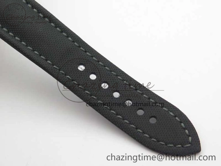 Fifty Fathoms Bathyscaphe 43mm SS GF 1:1 Best Edition Black Dial on Sail-canvas Strap A1315