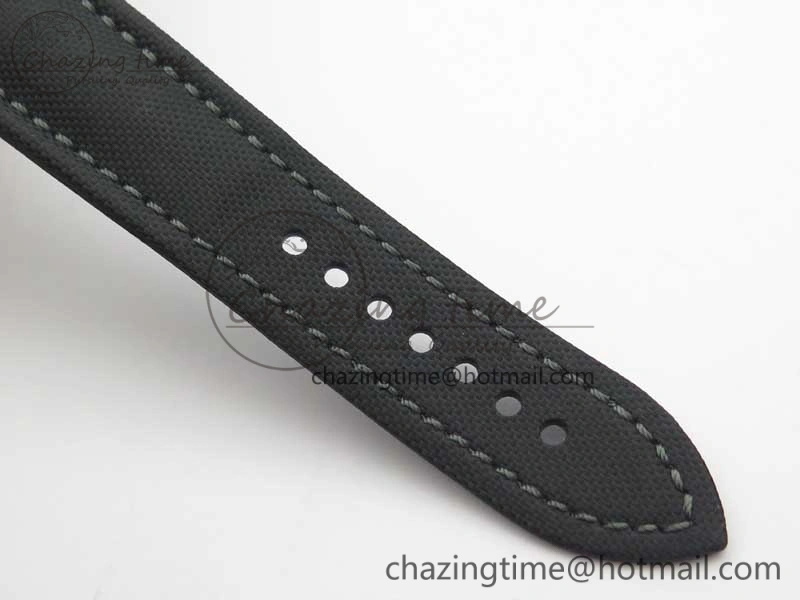 Fifty Fathoms Bathyscaphe 43mm SS GF 1:1 Best Edition Black Dial on Sail-canvas Strap A1315