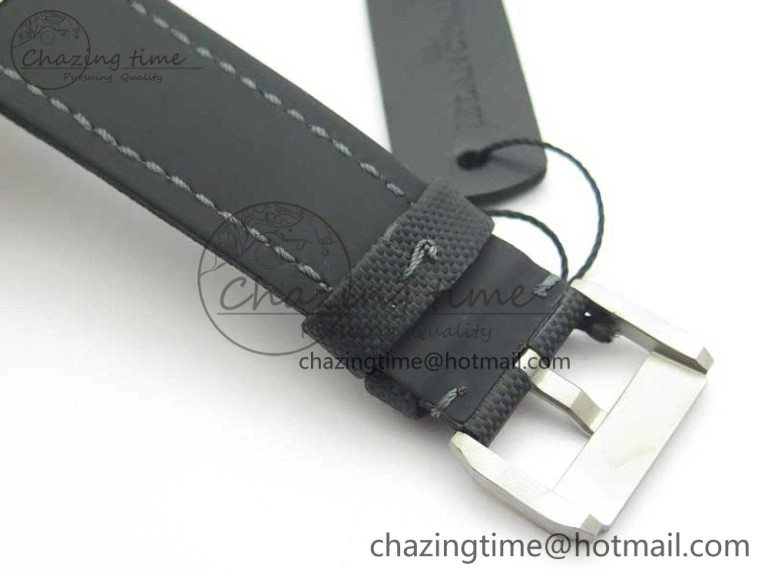 Fifty Fathoms Bathyscaphe 43mm SS GF 1:1 Best Edition Black Dial on Sail-canvas Strap A1315