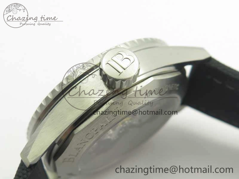 Fifty Fathoms Bathyscaphe 43mm SS ZF 1:1 Best Edition Gray Dial On Sail-Canvas Strap A1315