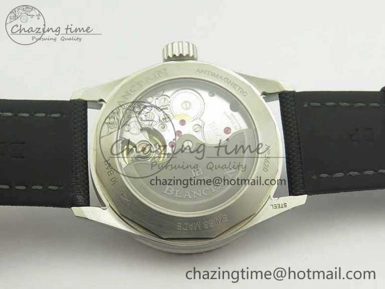 Fifty Fathoms Bathyscaphe 43mm SS ZF 1:1 Best Edition Gray Dial On Sail-Canvas Strap A1315