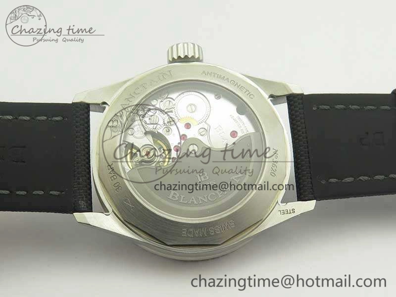 Fifty Fathoms Bathyscaphe 43mm SS ZF 1:1 Best Edition Gray Dial On Sail-Canvas Strap A1315