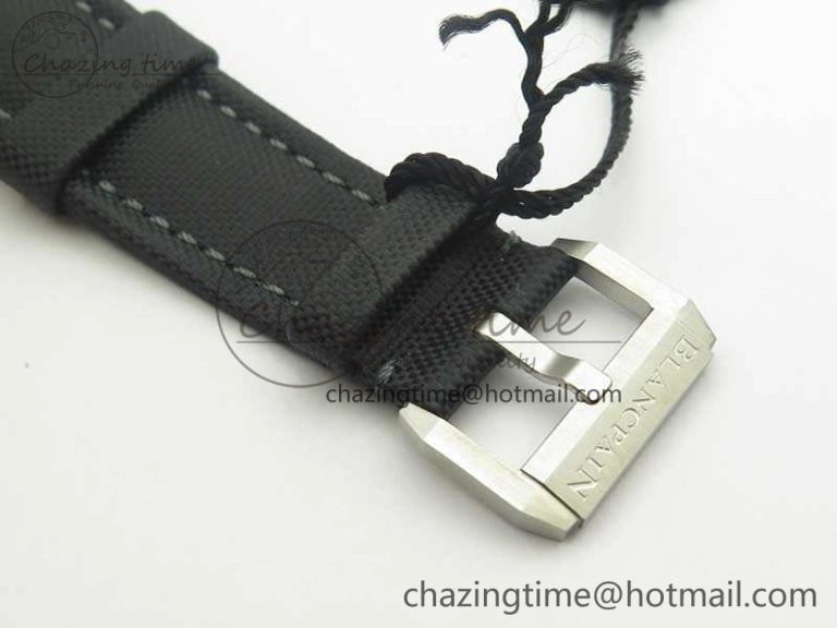 Fifty Fathoms Bathyscaphe 43mm SS ZF 1:1 Best Edition Gray Dial On Sail-Canvas Strap A1315