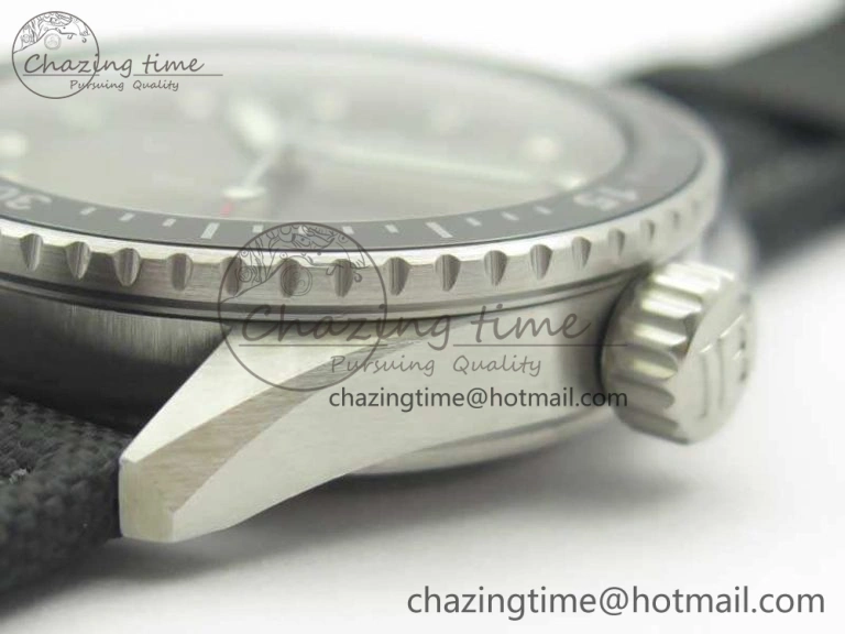Fifty Fathoms Bathyscaphe 43mm SS ZF 1:1 Best Edition Gray Dial On Sail-Canvas Strap A1315