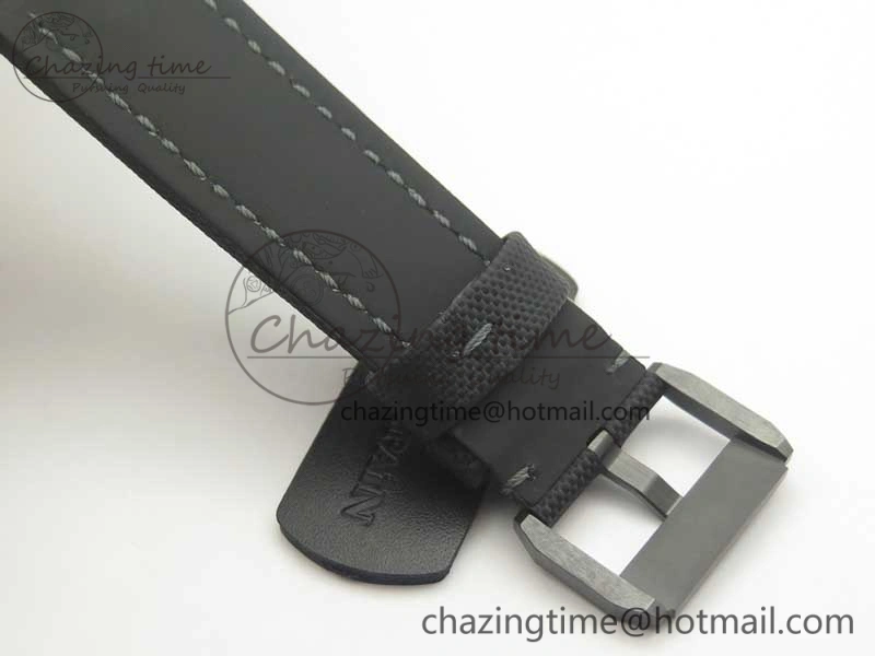 Fifty Fathoms Bathyscaphe Black Ceramic GF 1:1 Best Edition Black Dial on Black Sail-Canvas Strap A1315 (Free Rubber Strap)