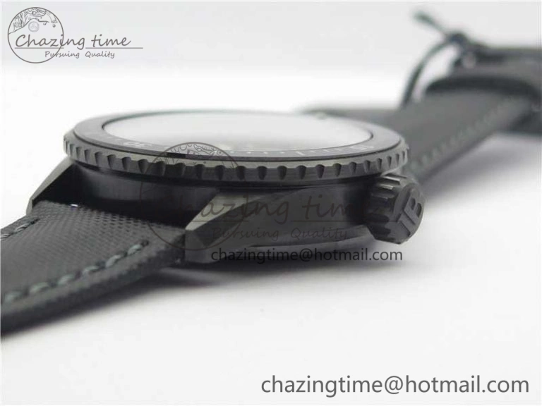 Fifty Fathoms Bathyscaphe Black Ceramic ZF 1:1 Best Edition Black Dial on Black Sail-Canvas Strap A1315
