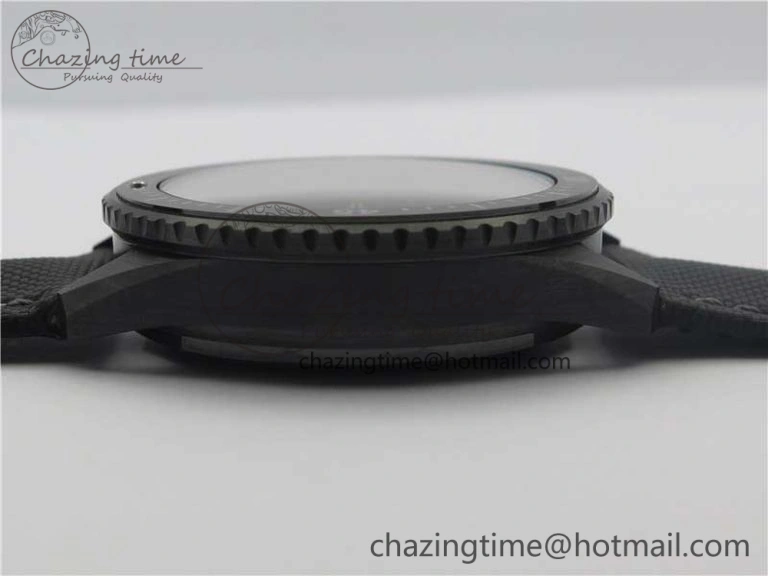 Fifty Fathoms Bathyscaphe Black Ceramic ZF 1:1 Best Edition Black Dial on Black Sail-Canvas Strap A1315