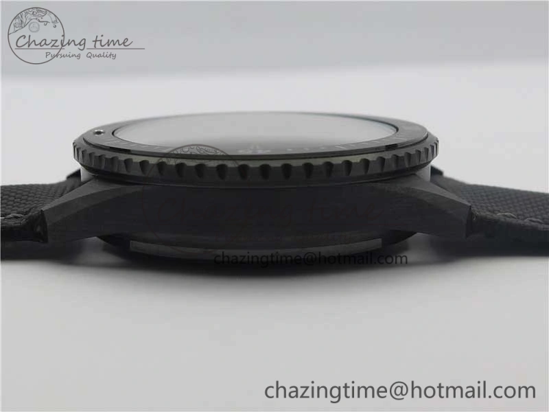 Fifty Fathoms Bathyscaphe Black Ceramic ZF 1:1 Best Edition Black Dial on Black Sail-Canvas Strap A1315