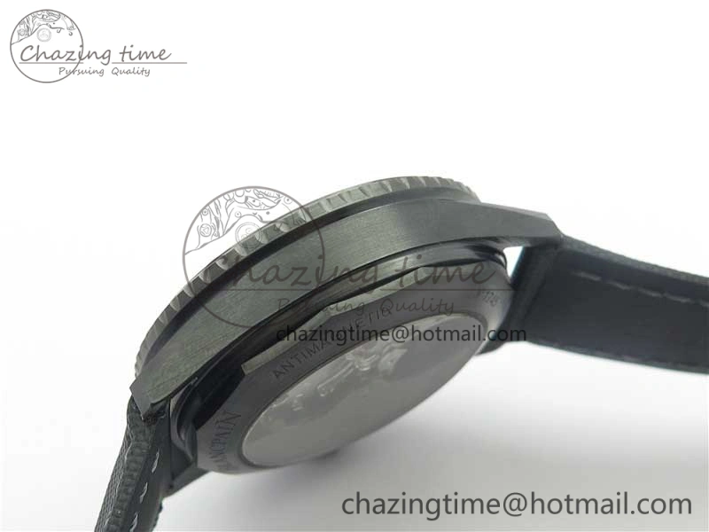 Fifty Fathoms Bathyscaphe Black Ceramic ZF 1:1 Best Edition Black Dial on Black Sail-Canvas Strap A1315