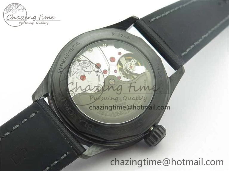 Fifty Fathoms Bathyscaphe Black Ceramic ZF 1:1 Best Edition Black Dial on Black Sail-Canvas Strap A1315