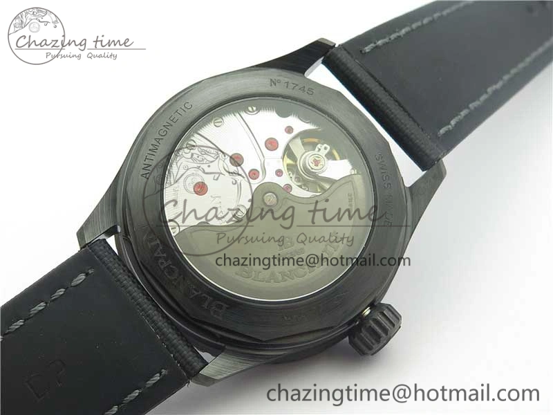 Fifty Fathoms Bathyscaphe Black Ceramic ZF 1:1 Best Edition Black Dial on Black Sail-Canvas Strap A1315