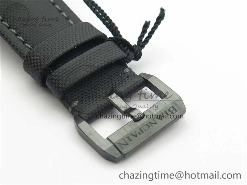 Fifty Fathoms Bathyscaphe Black Ceramic ZF 1:1 Best Edition Black Dial on Black Sail-Canvas Strap A1315