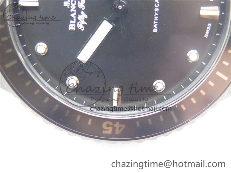 Fifty Fathoms Bathyscaphe Black Ceramic ZF 1:1 Best Edition Black Dial on Black Sail-Canvas Strap A1315