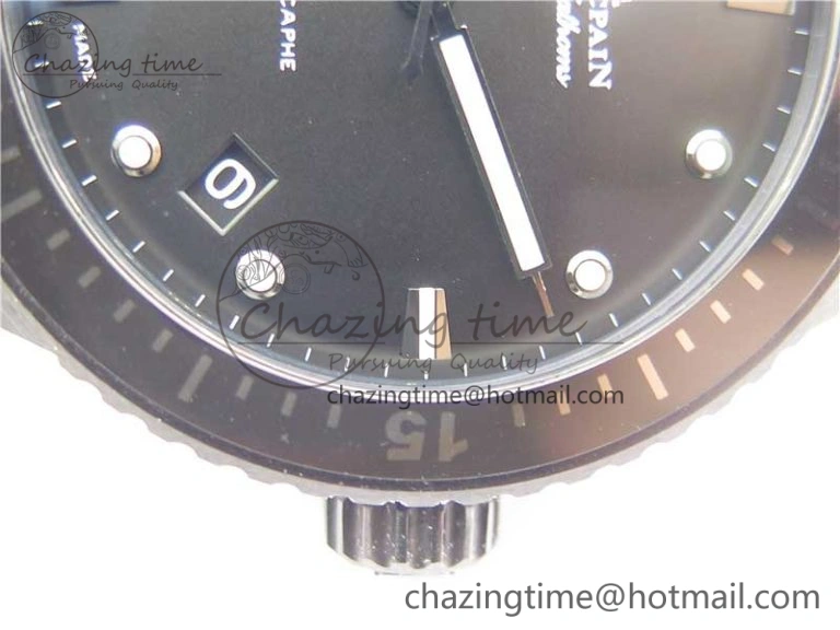 Fifty Fathoms Bathyscaphe Black Ceramic ZF 1:1 Best Edition Black Dial on Black Sail-Canvas Strap A1315