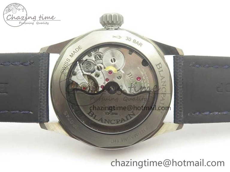 Fifty Fathoms Bathyscaphe Ceramic ZF 1:1 Best Edition Blue Dial on Blue Sail-Canvas Strap A1315