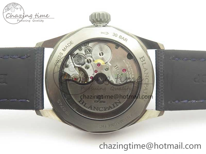 Fifty Fathoms Bathyscaphe Ceramic ZF 1:1 Best Edition Blue Dial on Blue Sail-Canvas Strap A1315