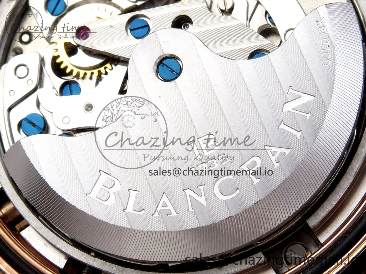 Fifty Fathoms Chrono RG OMF 1:1 Best Edition Black Dial on Black Sail-canvas Strap A7750