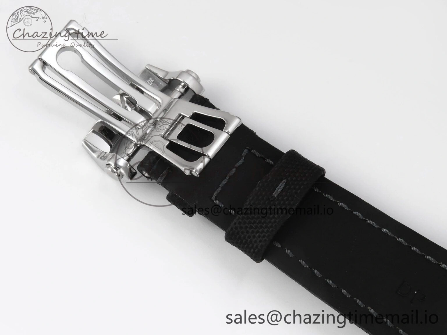 Fifty Fathoms Chrono SS OMF 1:1 Best Edition Black Dial on Black Sail-canvas Strap A7750