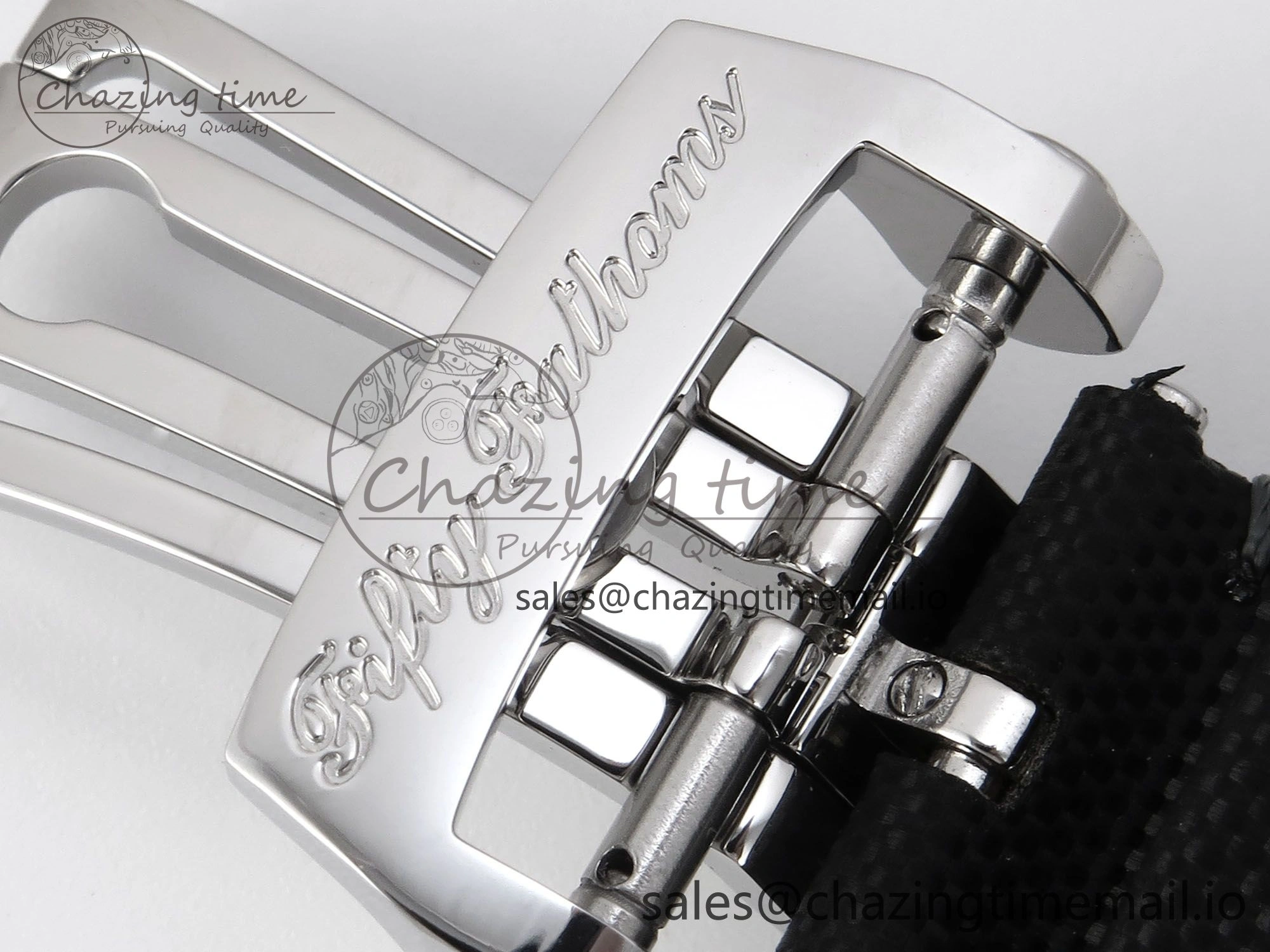 Fifty Fathoms Chrono SS OMF 1:1 Best Edition Black Numeral Dial on Black Sail-canvas Strap A7750