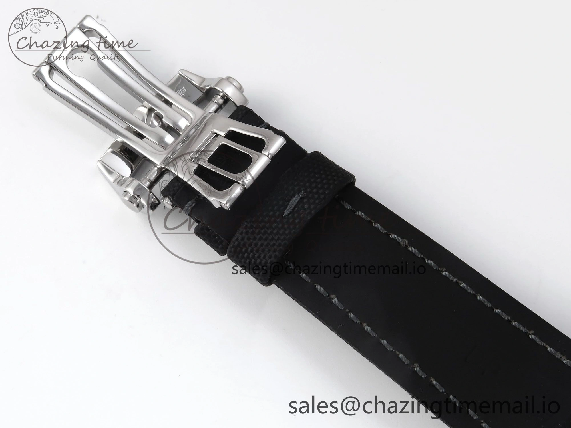 Fifty Fathoms Chrono SS OMF 1:1 Best Edition Black Numeral Dial on Black Sail-canvas Strap A7750