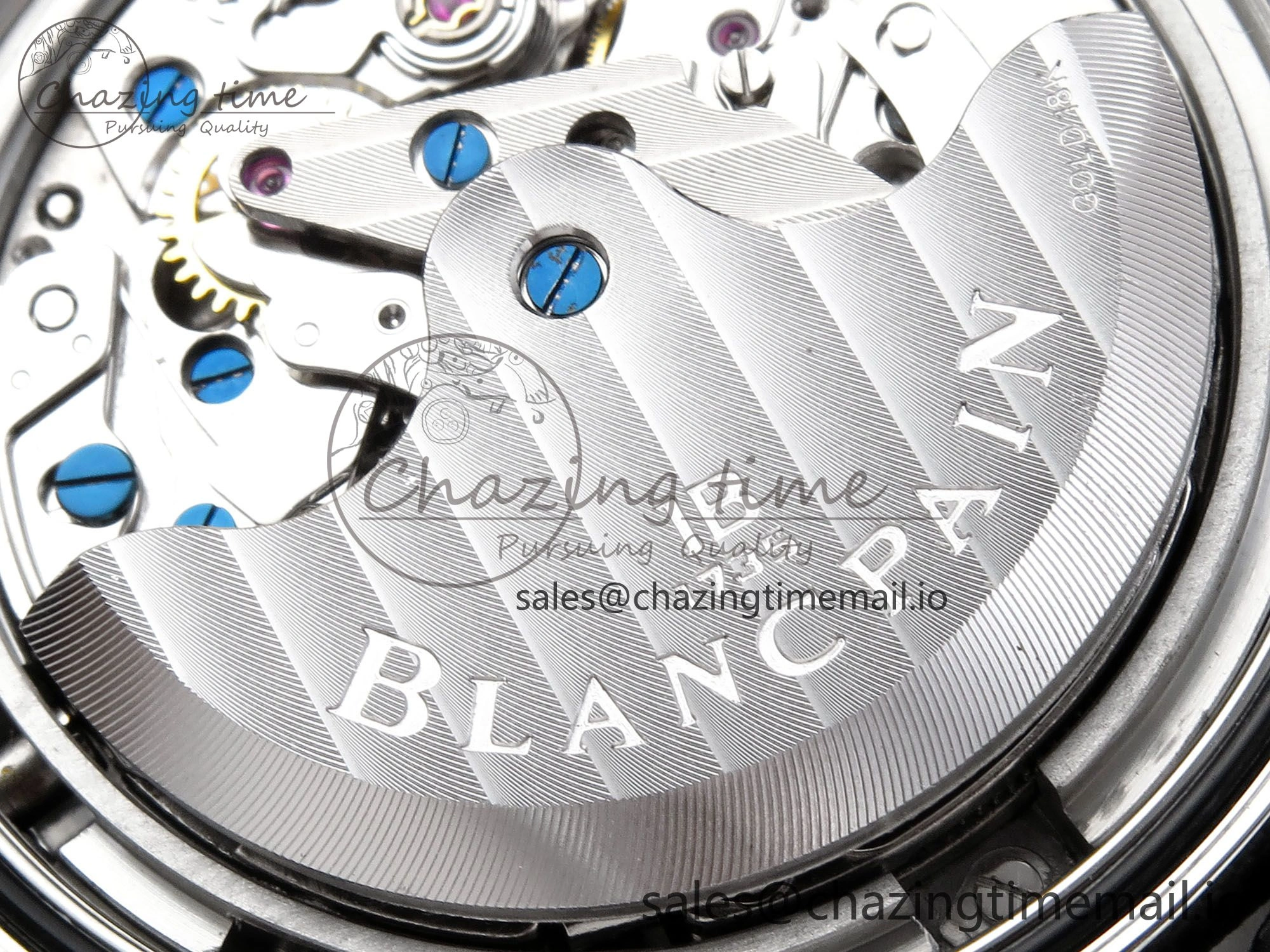 Fifty Fathoms Chrono SS OMF 1:1 Best Edition Black Numeral Dial on Black Sail-canvas Strap A7750