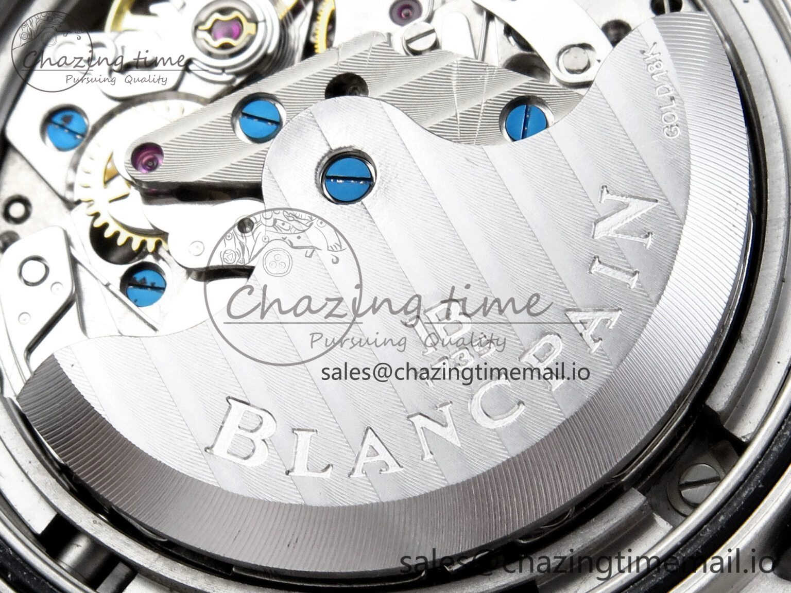 Fifty Fathoms Chrono SS OMF 1:1 Best Edition Blue Dial on Blue Sail-canvas Strap A7750
