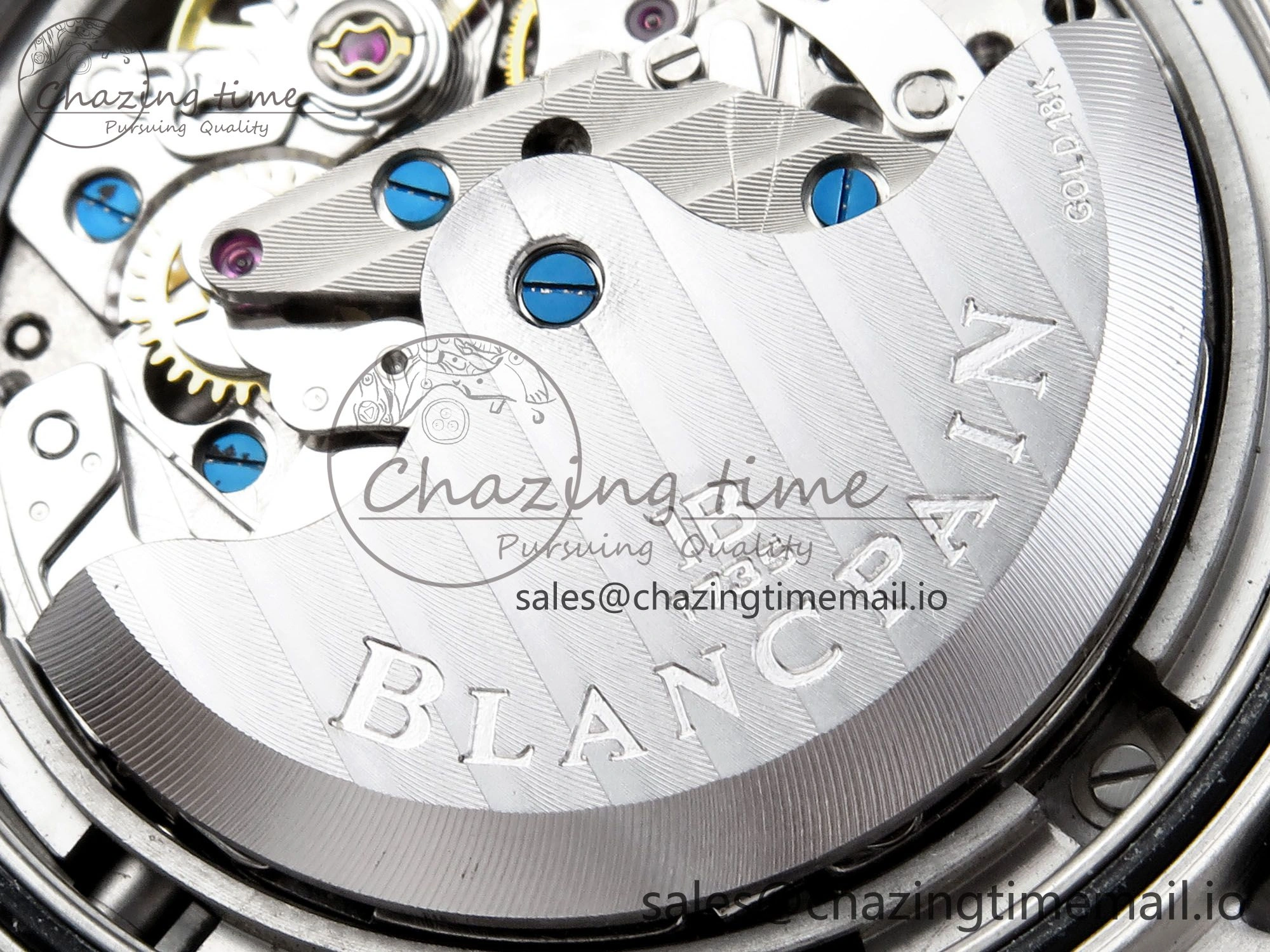 Fifty Fathoms Chrono SS OMF 1:1 Best Edition Blue Dial on Blue Sail-canvas Strap A7750