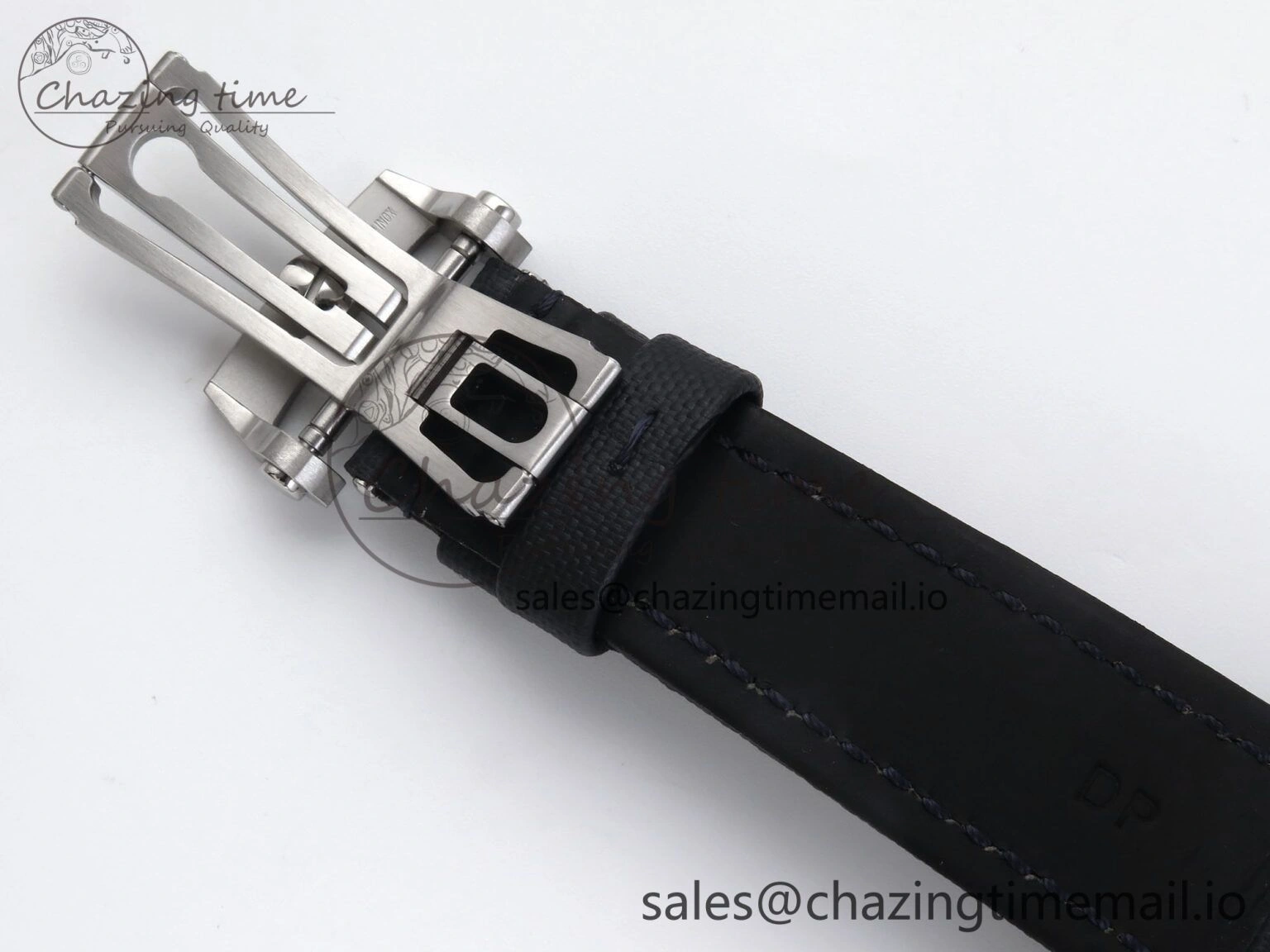Fifty Fathoms Chrono SS OMF 1:1 Best Edition Blue Dial on Blue Sail-canvas Strap A7750